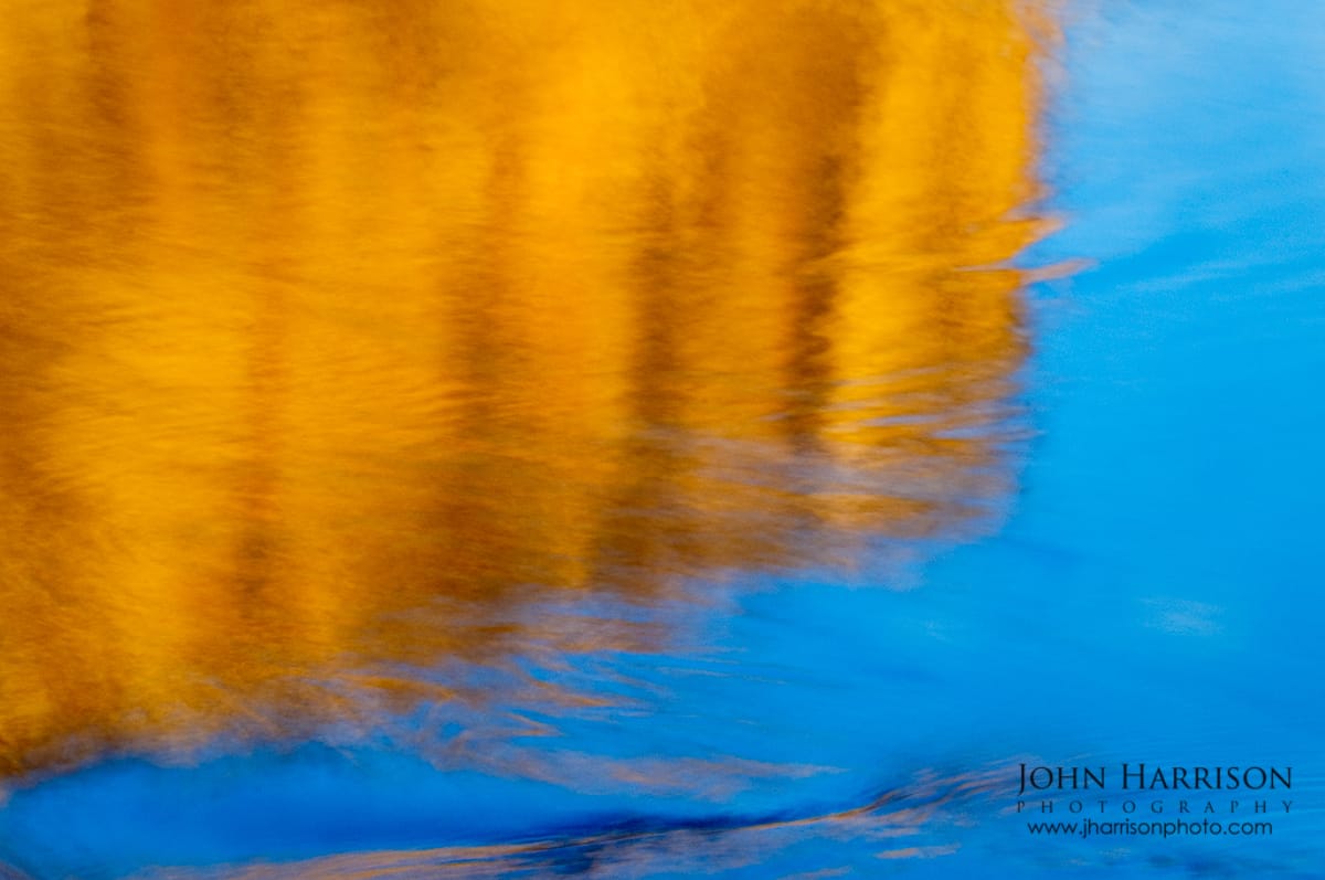 El Capitan sunset reflection glowing gold and blue in the Merced River, Yosemite National Park fine art photograph exhibited in Yosemite Renaissance 25